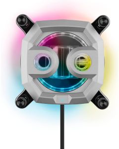 CORSAIR Hydro X Series XC7 RGB PRO CPU Water Block - Intel LGA 1700, 1200, 115X - AMD Socket AM5, AM4 - Nickel-Plated Copper Cold Plate - Silver - More Than 110 Micro-Cooling Fins - 16 Vivid RGB LEDs