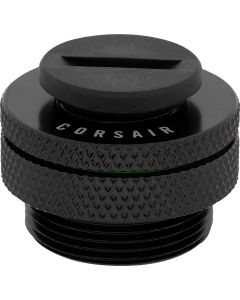 Corsair Hydro X Series, XF Fill Port (G1/4" BSPP Port Threads, Solid Brass Durability, Finish, Threaded Locking Collar, Included G1/4 Stopper Plug) Black