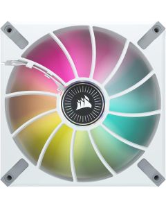 CORSAIR ML140 RGB Elite, 140mm Magnetic Levitation RGB Fan with AirGuide, Single Pack - White Frame